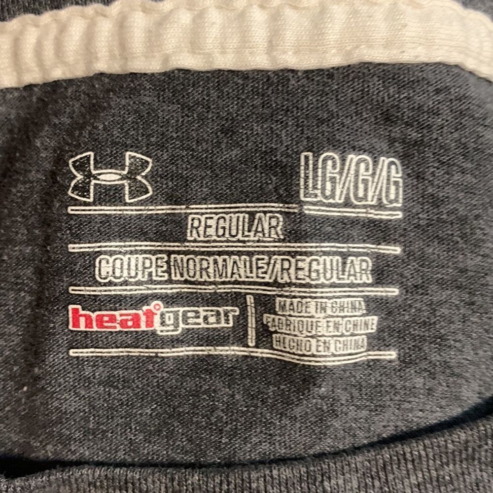 Under Armour Men’s Gray Short Sleeve Logo Heatgear Regular T-Shirt Tee Large - Picture 5 of 6